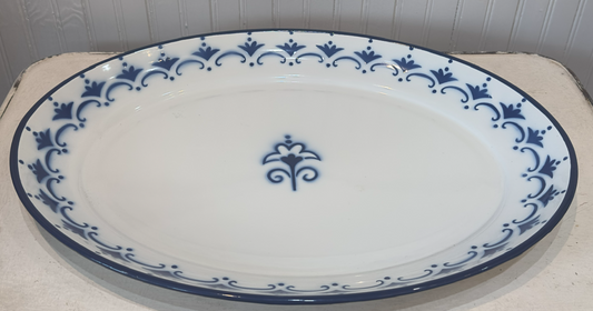 Oval Enamel Blue and white tray