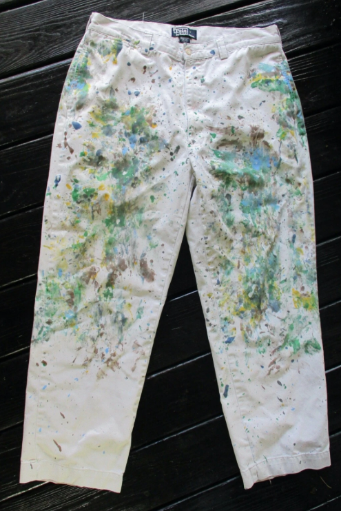 Upcycled Ralph Lauren Chinos Size 36 Paint Splatter