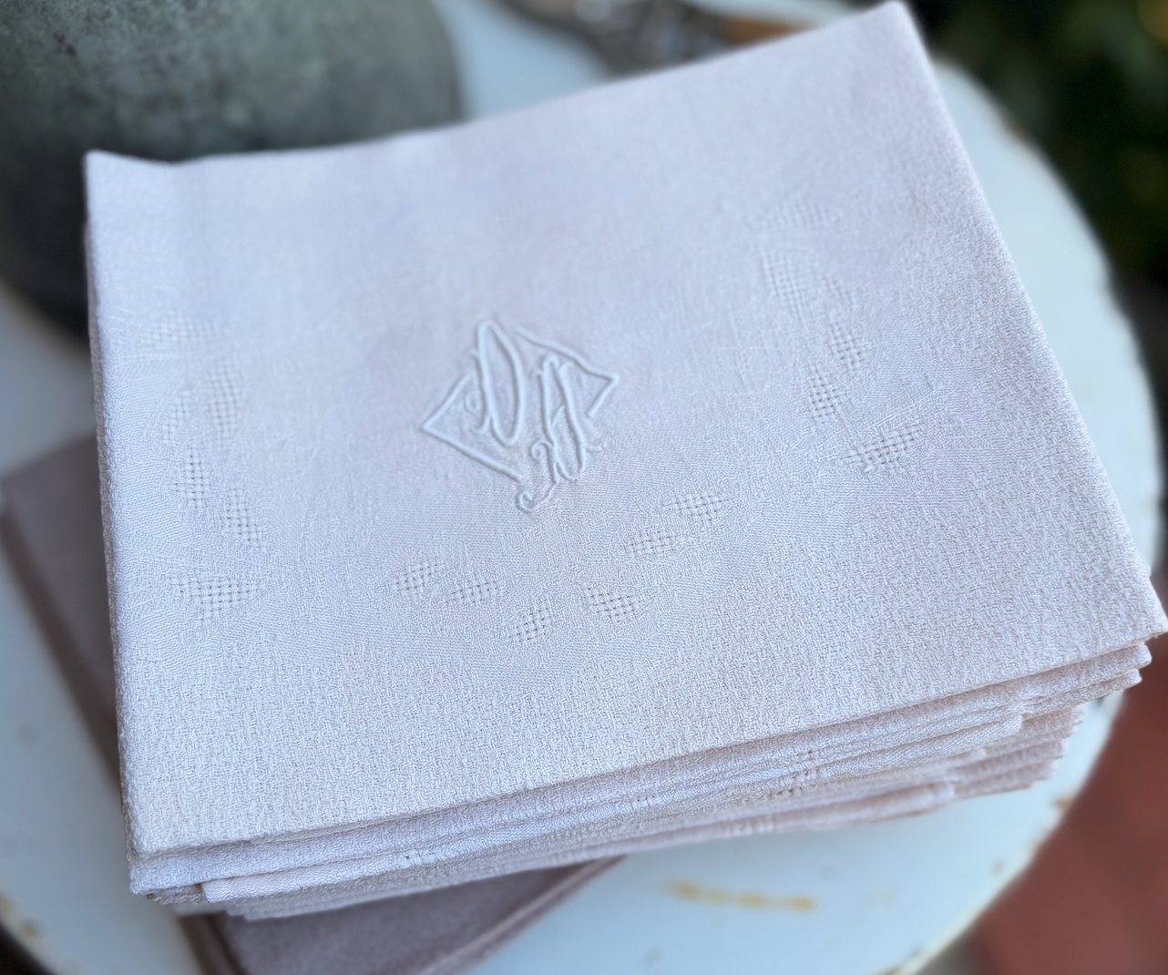French 19th Century Large Table Napkins - Natural DA