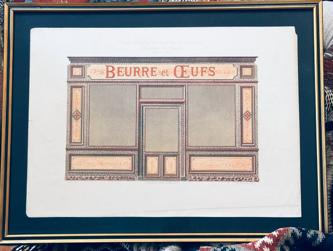 Rare Framed pages from A French 19th Century Shop Front Catalogue