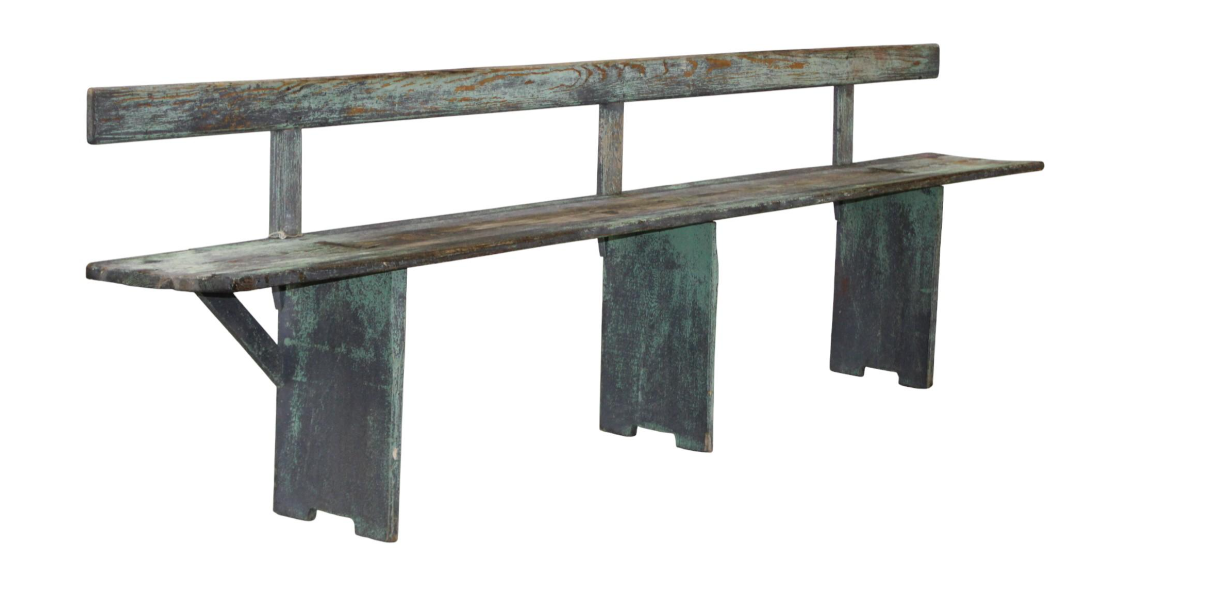 Primitive Pine School Bench, C 1920