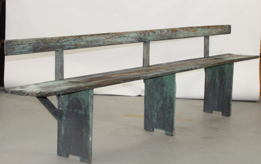 Primitive Pine School Bench, C 1920