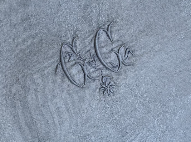 French 19th Century Large Table Napkins - Steel Gray GG