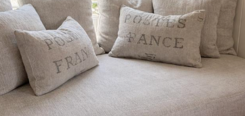 Custom Pillows made from Old French Heavy Postal Sacks