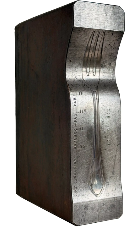 Pair French Industrial Silverware Moulds