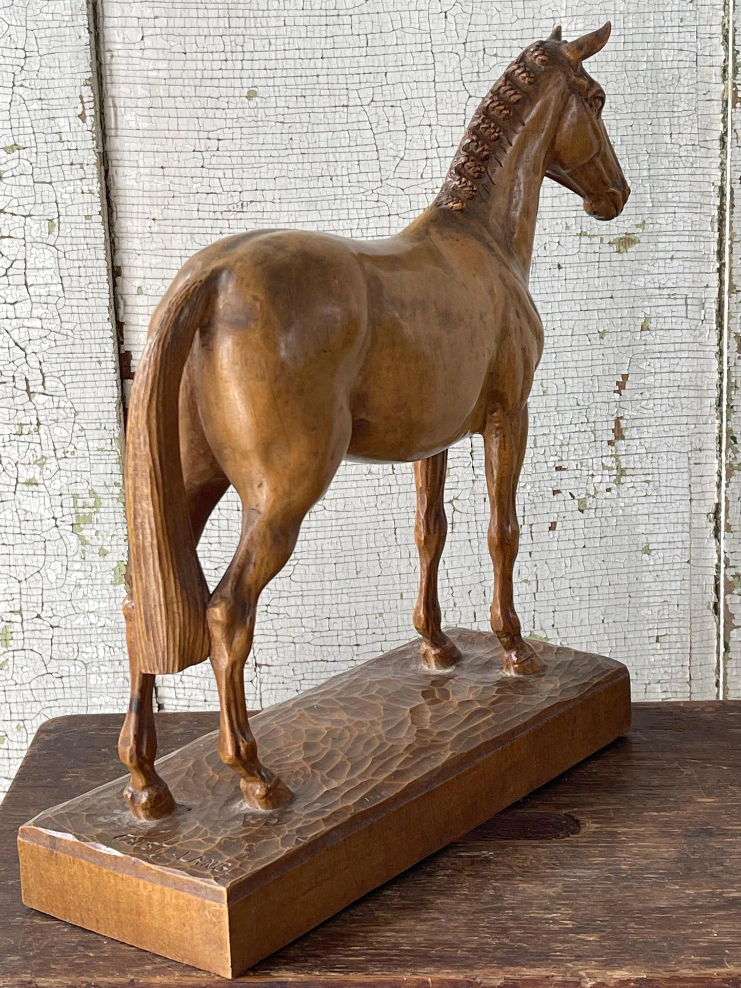Exceptional Hand Carved Horse by English/German Sculptor Faust Lang SOLD.