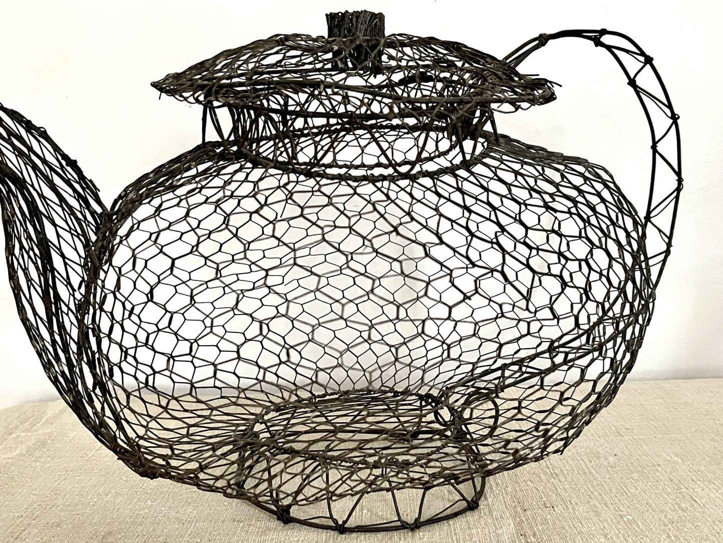 Unusual and Decorative Set of Three Wire Teapots. c 1950