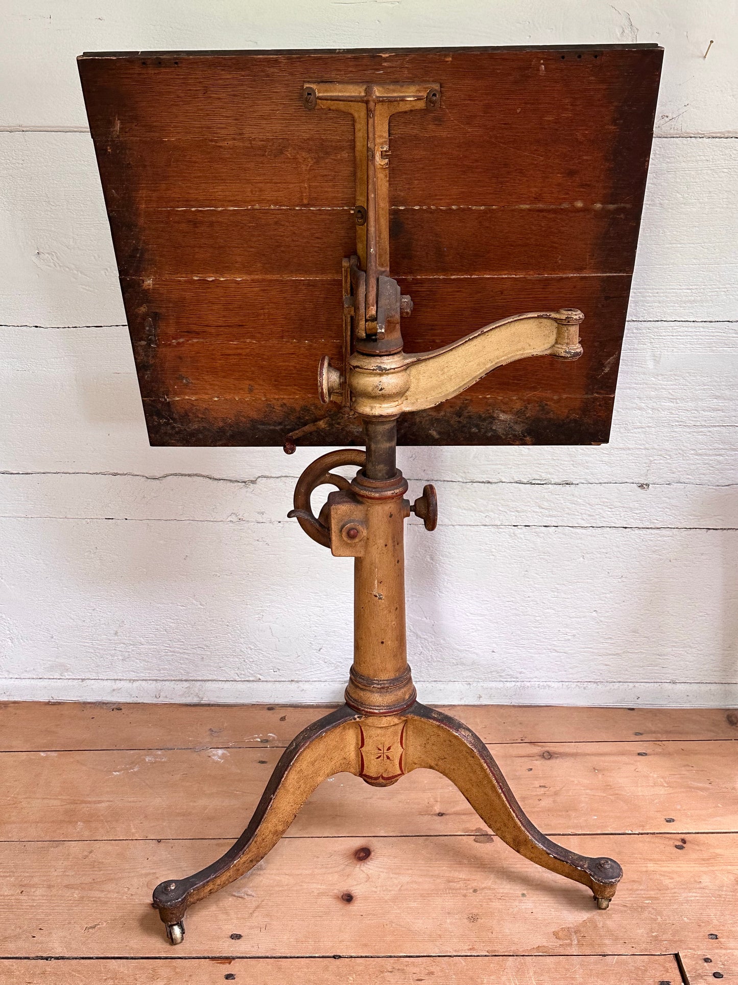 SOLD. Mid 19th Century American Cast Iron Artists Adjustable Table