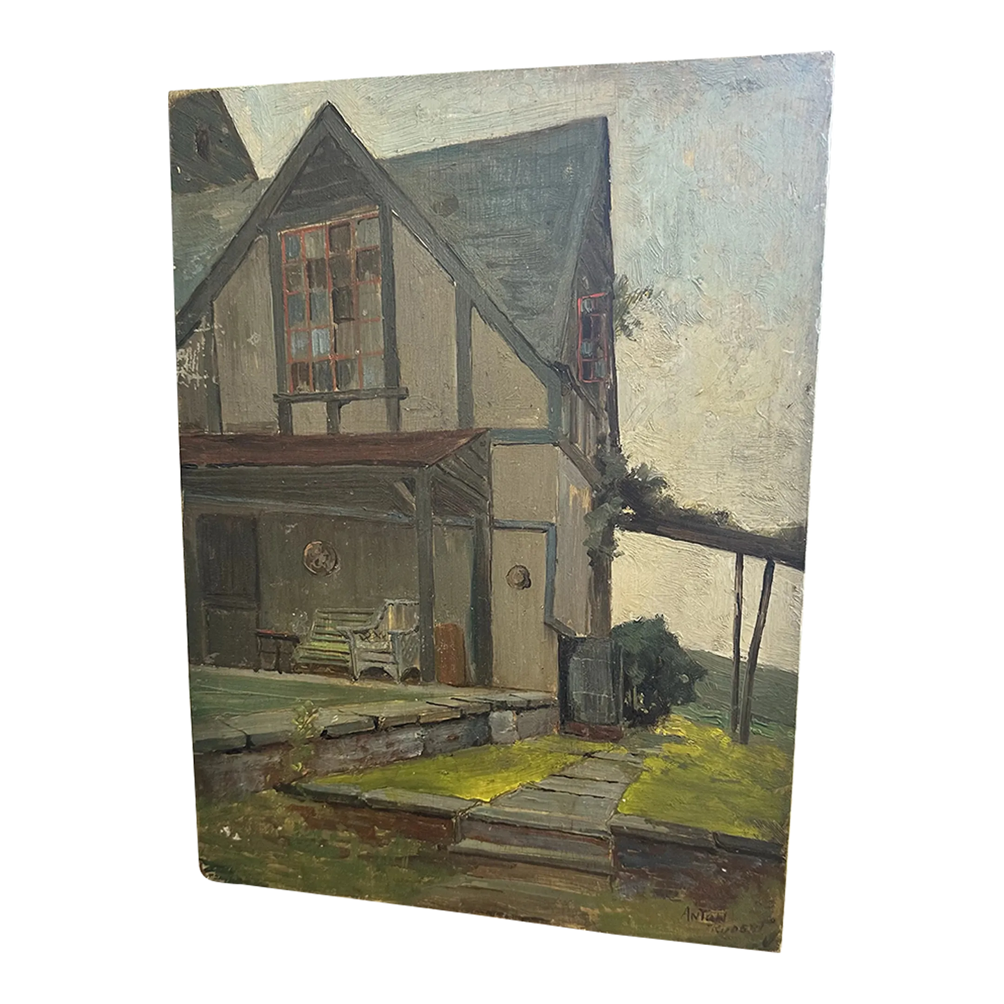Oil Painting on Board by Anton Rudert