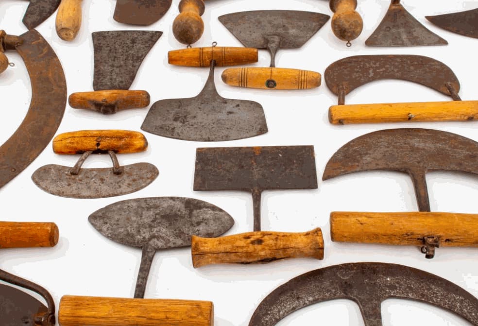 Rare Collection of 50 + Pieces, Americana Whaling & Kitchen Tools, Mezzaluna, 1840