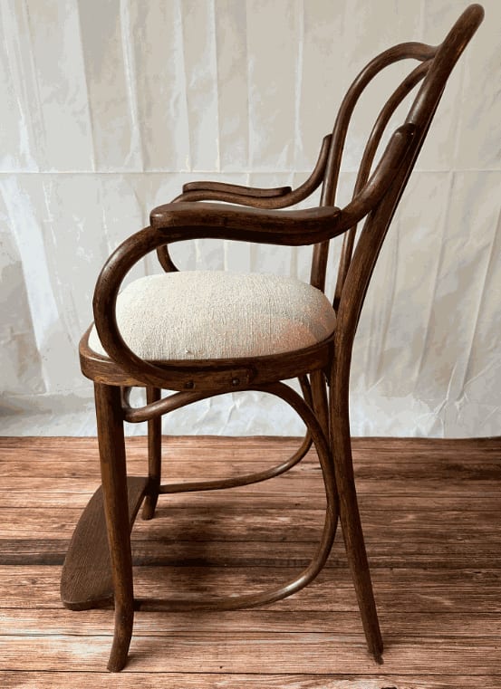 1950s Thonet Style Bentwood Billiard or Counter Stool, With Arms