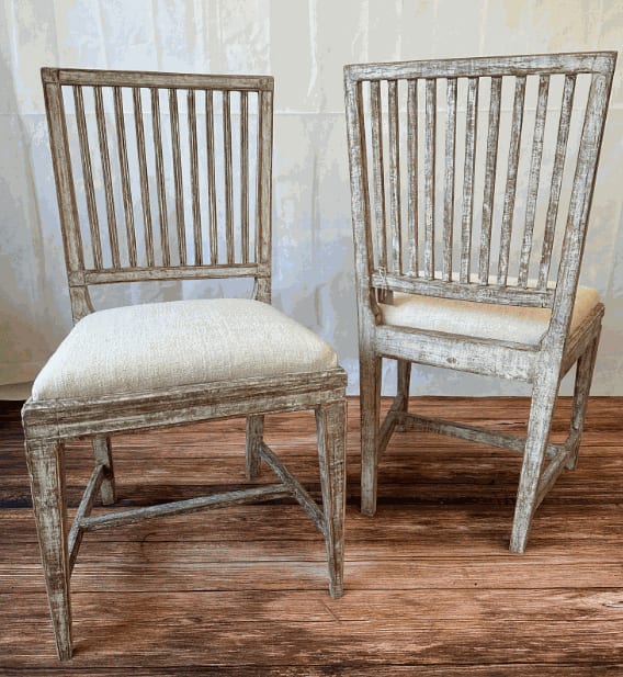 Sold !Pair Swedish Leksand Style Side Chairs